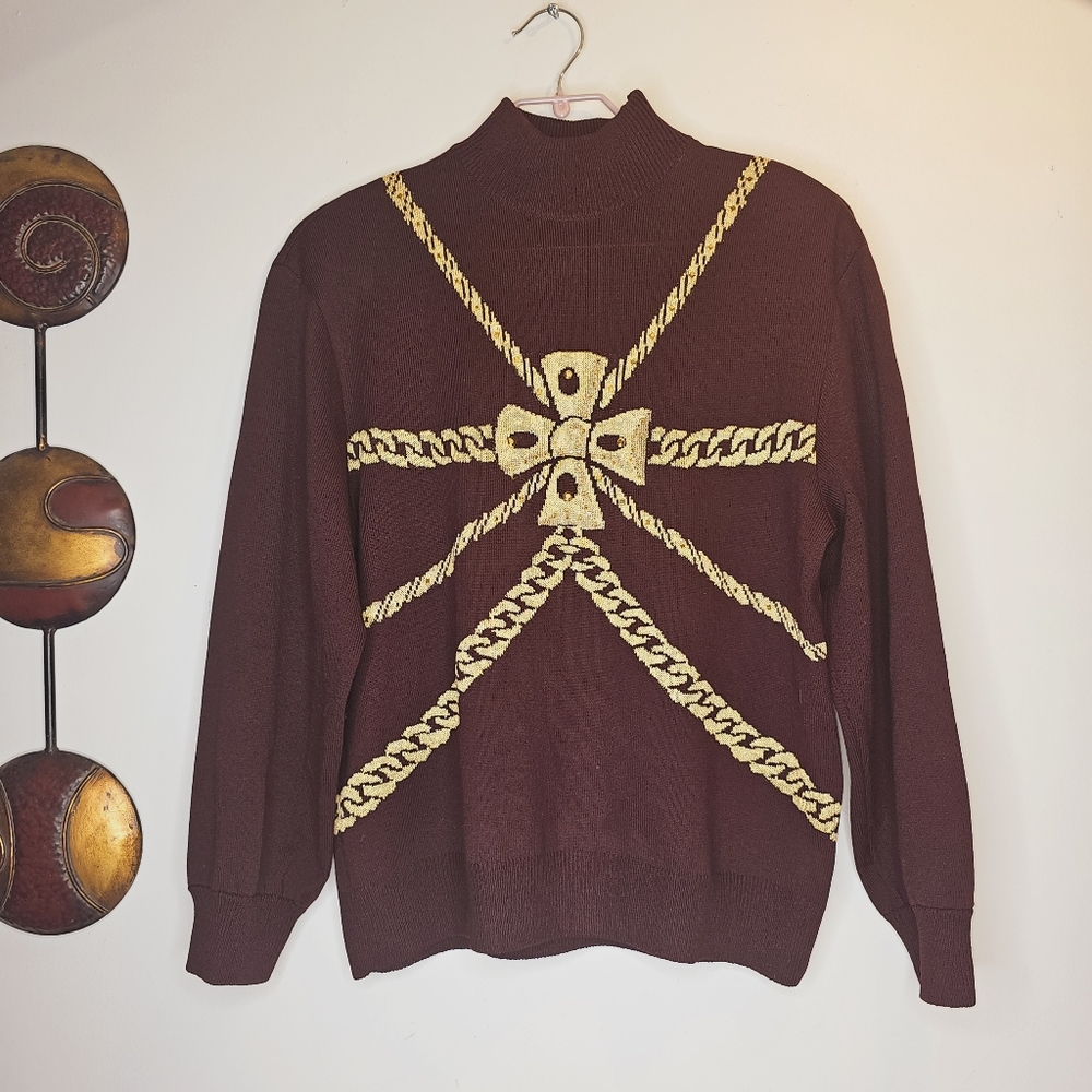 St. John Collection by Marie Gray Embroidered Sweater Size Small